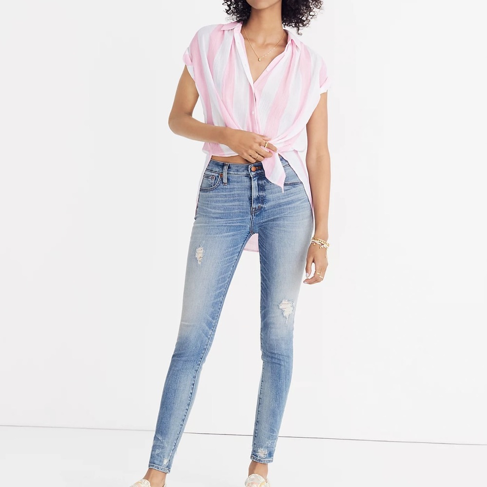 Madewell- 9inch high rise deconstructed skinny jean